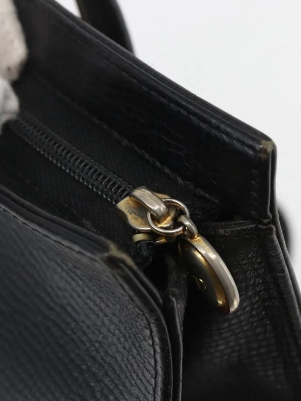 Christian Dior Hand Bag Leather Black Gold - Picture 8 of 16